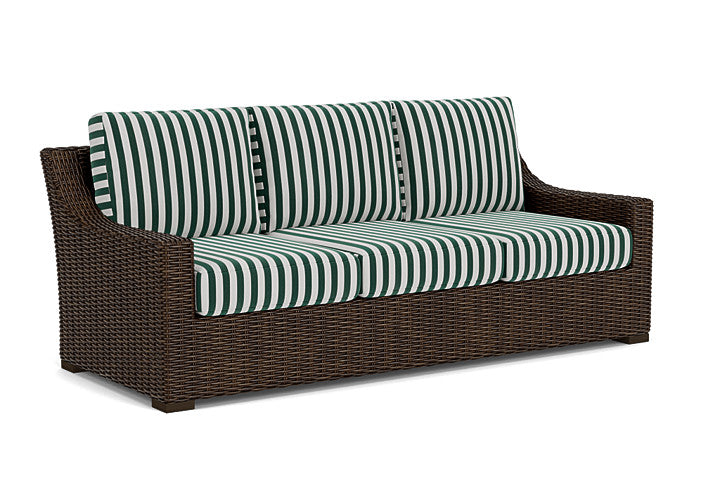 Lloyd Flanders - Mesa Sofa In Pecan Finish With Safari/White Stripe Fabric - 298055086269 view 1