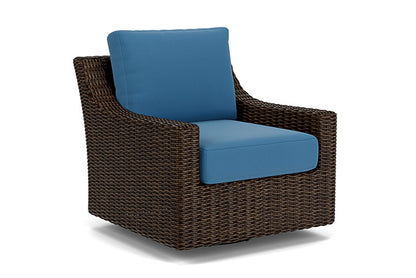 Lloyd Flanders - Mesa Swivel Glider Lounge Chair In Pecan Finish With Bamboo Bay Sky Fabric - 2980910862007 view 1