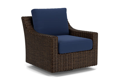 Lloyd Flanders - Mesa Swivel Glider Lounge Chair In Pecan Finish With Beach Navy Fabric - 2980910862013 view 1