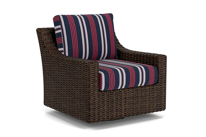 Lloyd Flanders - Mesa Swivel Glider Lounge Chair In Pecan Finish With Berkely Hall Navy Fabric - 2980910862063 view 1