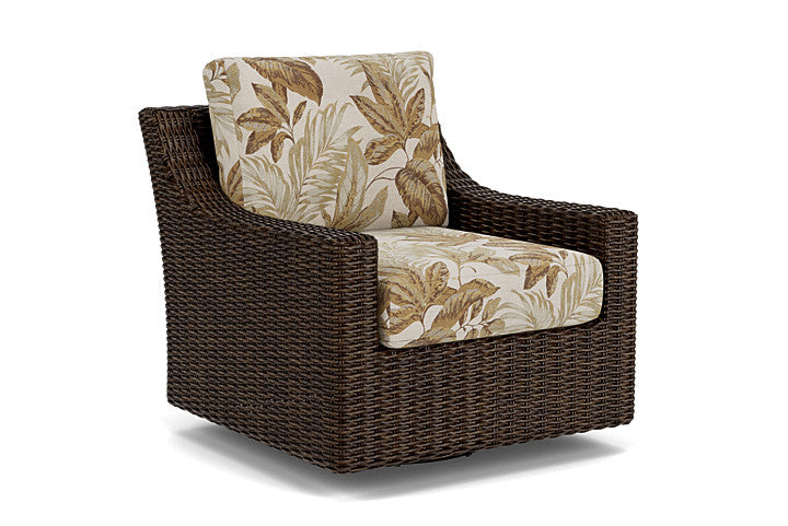 Lloyd Flanders - Mesa Swivel Glider Lounge Chair In Pecan Finish With Botanic Willow Fabric - 298091086164 view 1