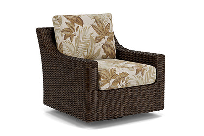 Lloyd Flanders - Mesa Swivel Glider Lounge Chair In Pecan Finish With Botanic Willow Fabric - 298091086164 view 1