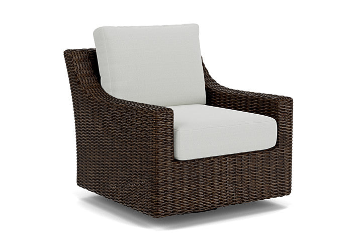 Lloyd Flanders - Mesa Swivel Glider Lounge Chair In Pecan Finish With Bright Side Fog Fabric - 2980910862012 view 1