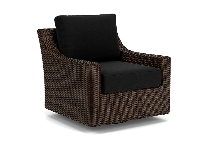 Lloyd Flanders - Mesa Swivel Glider Lounge Chair In Pecan Finish With Canvas Black Fabric - 298091086157 view 1