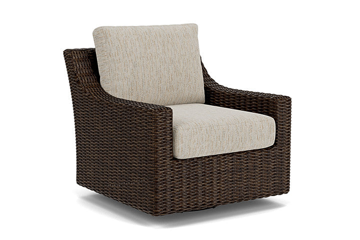 Lloyd Flanders - Mesa Swivel Glider Lounge Chair In Pecan Finish With Charlotte Sparrow Fabric - 298091086183 view 1