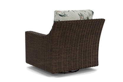 Lloyd Flanders - Mesa Swivel Glider Lounge Chair In Pecan Finish With Delicate Botanical Sage Fabric - 2980910862075 view 2