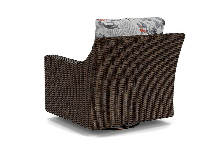 Lloyd Flanders - Mesa Swivel Glider Lounge Chair In Pecan Finish With Delicate Botanical Slate Fabric - 2980910862076 view 2