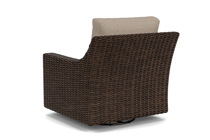Lloyd Flanders - Mesa Swivel Glider Lounge Chair In Pecan Finish With Demo Oatmeal Fabric - 298091086080 view 2
