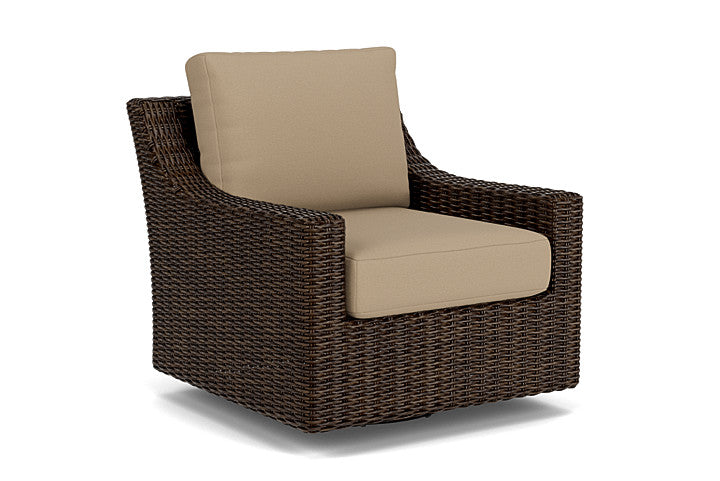 Lloyd Flanders - Mesa Swivel Glider Lounge Chair In Pecan Finish With Fife Sahara Fabric - 298091086742 view 1