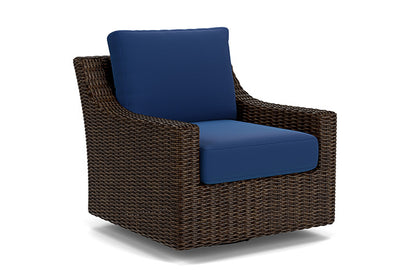 Lloyd Flanders - Mesa Swivel Glider Lounge Chair In Pecan Finish With Flagship Lapis Fabric - 2980910861813 view 1