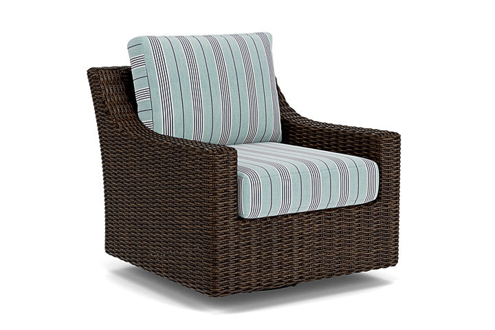 Lloyd Flanders - Mesa Swivel Glider Lounge Chair In Pecan Finish With Hansen Seaglass Fabric - 2980910861926 view 1