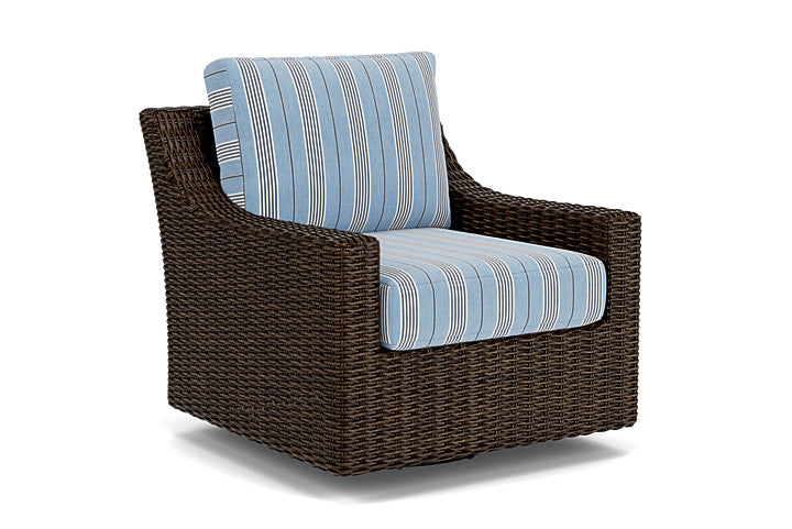 Lloyd Flanders - Mesa Swivel Glider Lounge Chair In Pecan Finish With Hansen Sky Fabric - 298091086064 view 1
