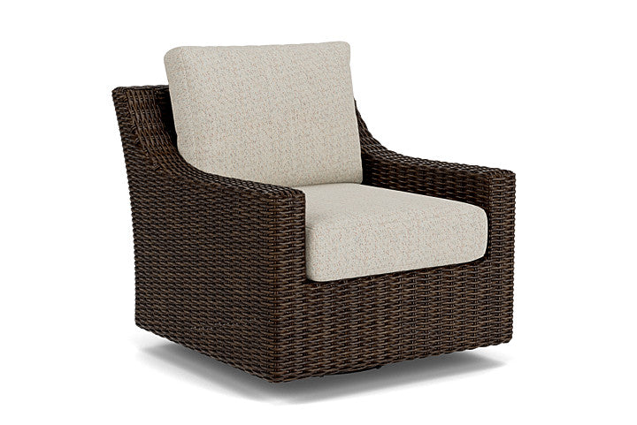 Lloyd Flanders - Mesa Swivel Glider Lounge Chair In Pecan Finish With Knotty Mineral Fabric - 2980910862046 view 1