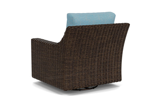 Lloyd Flanders - Mesa Swivel Glider Lounge Chair In Pecan Finish With Leeds Light Blue Fabric - 2980910862058 view 2