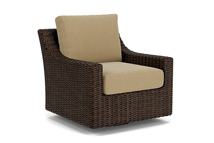 Lloyd Flanders - Mesa Swivel Glider Lounge Chair In Pecan Finish With Loveboat Saffron Fabric - 2980910862009 view 1
