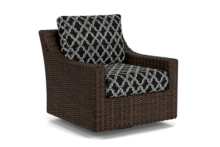 Lloyd Flanders - Mesa Swivel Glider Lounge Chair In Pecan Finish With Luna Onyx Fabric - 2980910862071 view 1