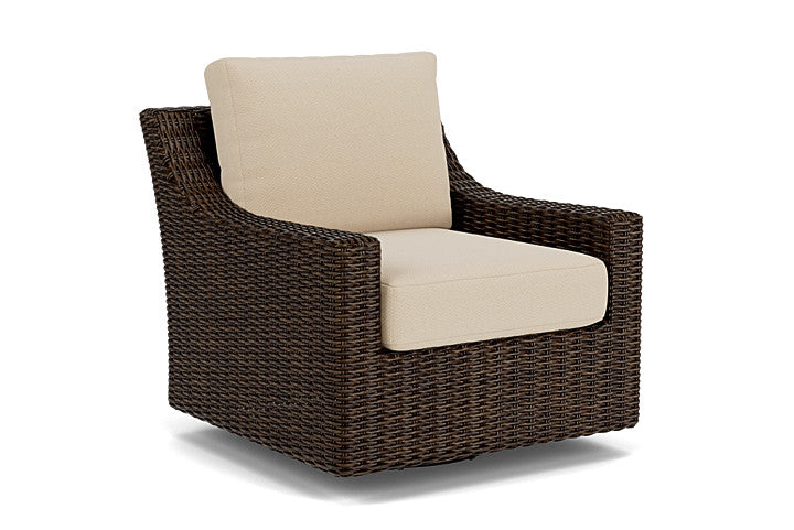 Lloyd Flanders - Mesa Swivel Glider Lounge Chair In Pecan Finish With Raindrop Almond Fabric - 2980910862055 view 1