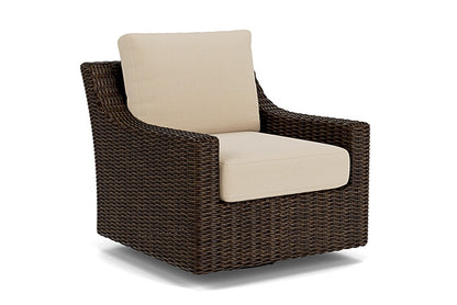 Lloyd Flanders - Mesa Swivel Glider Lounge Chair In Pecan Finish With Raindrop Almond Fabric - 2980910862055 view 1