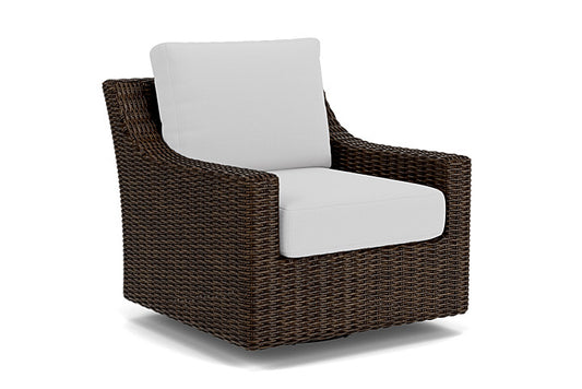 Lloyd Flanders - Mesa Swivel Glider Lounge Chair In Pecan Finish With Reflections Ice Fabric - 2980910862052 view 1