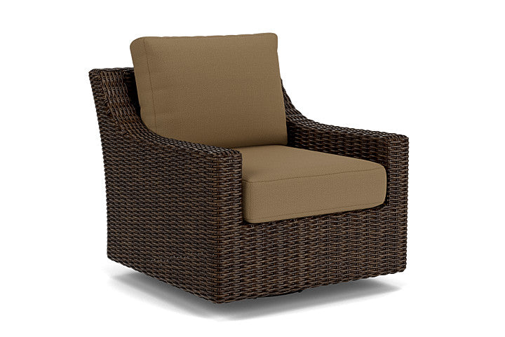 Lloyd Flanders - Mesa Swivel Glider Lounge Chair In Pecan Finish With Reflections Straw Fabric - 2980910862053 view 1