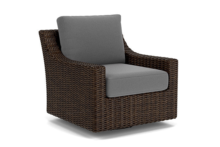Lloyd Flanders - Mesa Swivel Glider Lounge Chair In Pecan Finish With Remy Graphite Fabric - 2980910862003 view 1