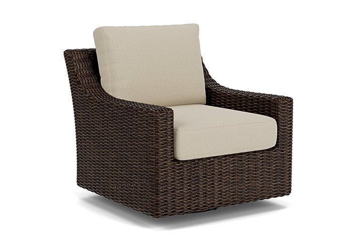 Lloyd Flanders - Mesa Swivel Glider Lounge Chair In Pecan Finish With Rumba Straw Fabric - 2980910862008 view 1