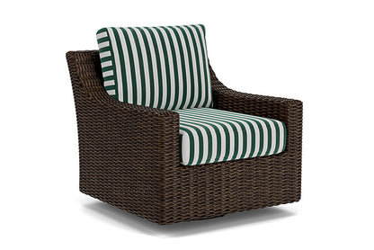 Lloyd Flanders - Mesa Swivel Glider Lounge Chair In Pecan Finish With Safari/White Stripe Fabric - 298091086269 view 1