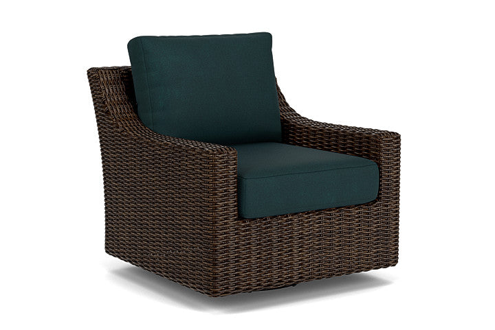 Lloyd Flanders - Mesa Swivel Glider Lounge Chair In Pecan Finish With Sandberg Lagoon Fabric - 2980910862039 view 1