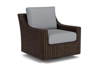 Lloyd Flanders - Mesa Swivel Glider Lounge Chair In Pecan Finish With Sandberg Pewter Fabric - 2980910862029 view 1