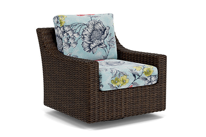 Lloyd Flanders - Mesa Swivel Glider Lounge Chair In Pecan Finish With Serena Floral Meadow Fabric - 2980910862079 view 1