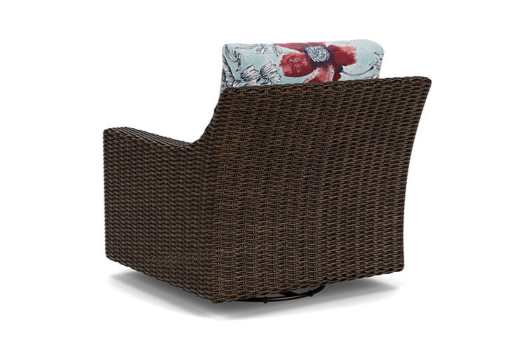 Lloyd Flanders - Mesa Swivel Glider Lounge Chair In Pecan Finish With Serena Floral Meadow Fabric - 2980910862079 view 2