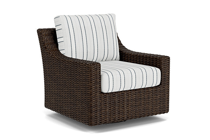 Lloyd Flanders - Mesa Swivel Glider Lounge Chair In Pecan Finish With Tamer Fog Fabric - 2980910862037 view 1