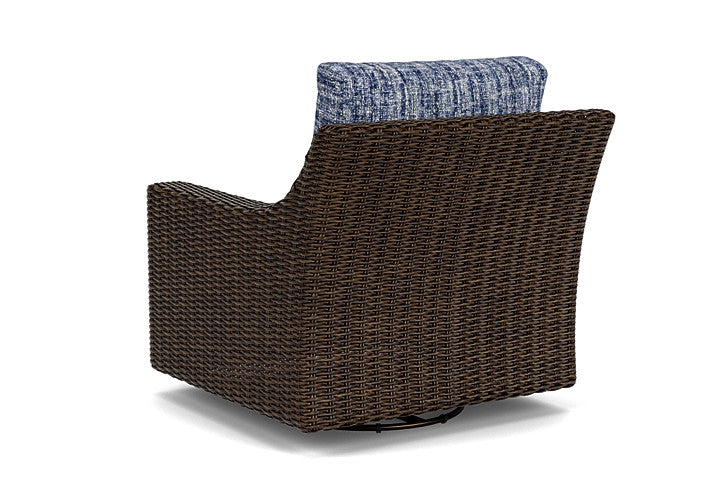Lloyd Flanders - Mesa Swivel Glider Lounge Chair In Pecan Finish With Visions Cobalt Fabric - 298091086683 view 2