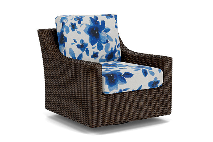 Lloyd Flanders - Mesa Swivel Glider Lounge Chair In Pecan Finish With Watercolor Blossom Capri Fabric - 298091086672 view 1