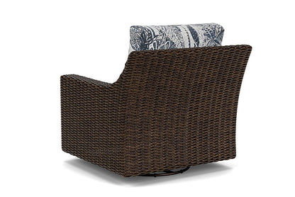 Lloyd Flanders - Mesa Swivel Glider Lounge Chair In Pecan Finish With Wayfarer Mist Fabric - 2980910862074 view 2
