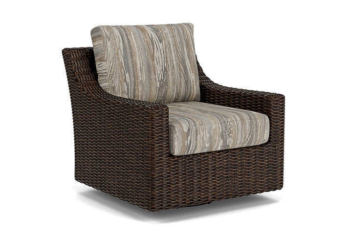 Lloyd Flanders - Mesa Swivel Glider Lounge Chair In Pecan Finish With Woodgrain Ash Fabric - 298091086723 view 1