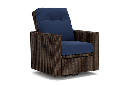 Lloyd Flanders - Mesa Swivel Glider Recliner In Pecan Finish With Beach Navy Fabric - 2980920862013 view 1