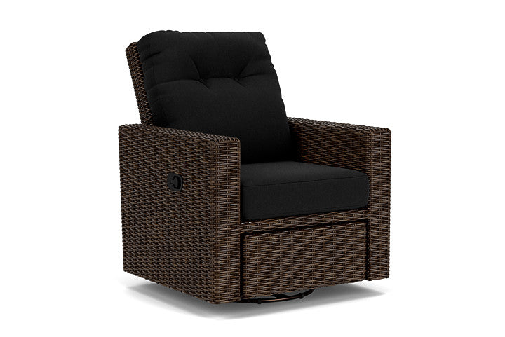 Lloyd Flanders - Mesa Swivel Glider Recliner In Pecan Finish With Canvas Black Fabric - 298092086157 view 1