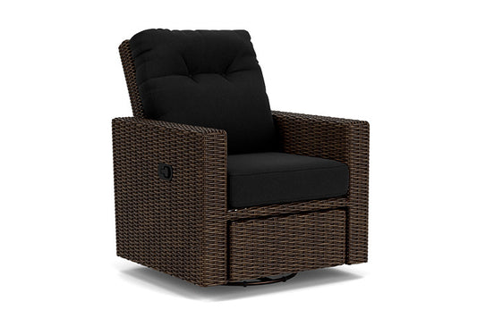 Lloyd Flanders - Mesa Swivel Glider Recliner In Pecan Finish With Canvas Black Fabric - 298092086157 view 1