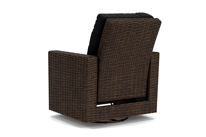 Lloyd Flanders - Mesa Swivel Glider Recliner In Pecan Finish With Canvas Black Fabric - 298092086157 view 2