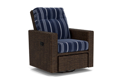 Lloyd Flanders - Mesa Swivel Glider Recliner In Pecan Finish With Consider Indigo Fabric - 2980920861969 view 1