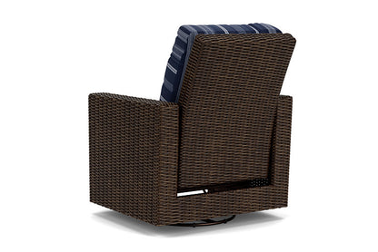 Lloyd Flanders - Mesa Swivel Glider Recliner In Pecan Finish With Consider Indigo Fabric - 2980920861969 view 2