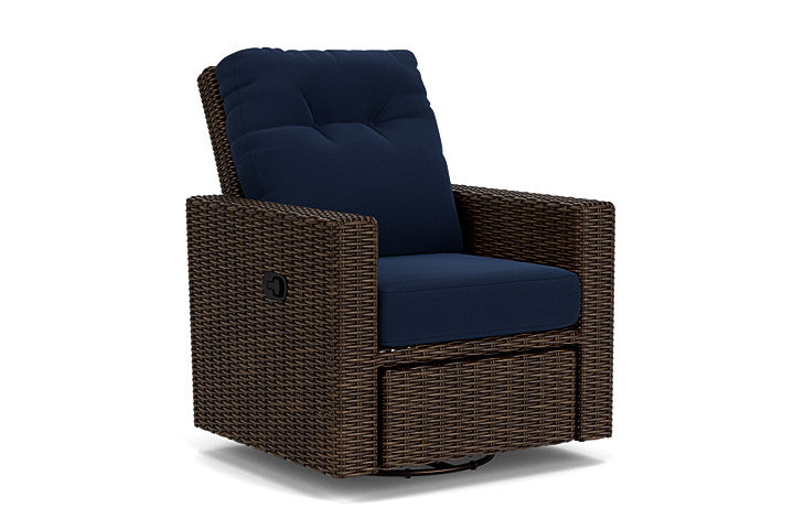 Lloyd Flanders - Mesa Swivel Glider Recliner In Pecan Finish With Decorline Navy Fabric - 2980920862019 view 1