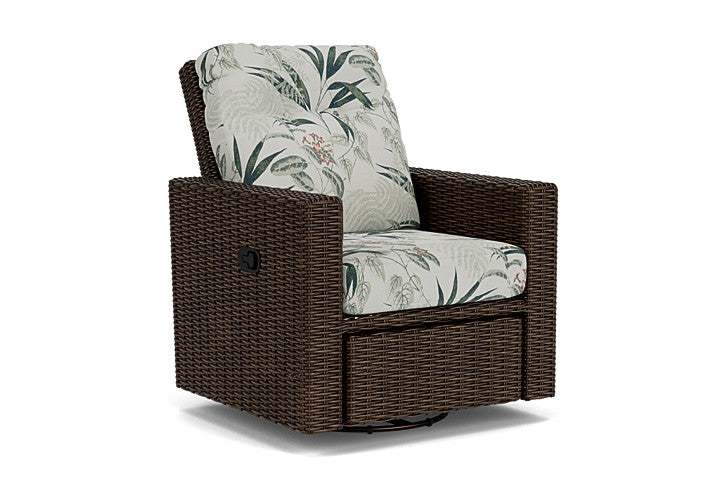 Lloyd Flanders - Mesa Swivel Glider Recliner In Pecan Finish With Delicate Botanical Sage Fabric - 2980920862075 view 1