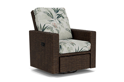 Lloyd Flanders - Mesa Swivel Glider Recliner In Pecan Finish With Delicate Botanical Sage Fabric - 2980920862075 view 1