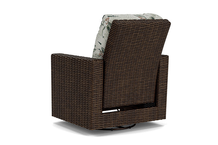 Lloyd Flanders - Mesa Swivel Glider Recliner In Pecan Finish With Delicate Botanical Sage Fabric - 2980920862075 view 2