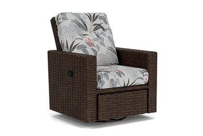 Lloyd Flanders - Mesa Swivel Glider Recliner In Pecan Finish With Delicate Botanical Slate Fabric - 2980920862076 view 1