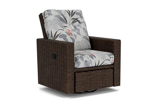 Lloyd Flanders - Mesa Swivel Glider Recliner In Pecan Finish With Delicate Botanical Slate Fabric - 2980920862076 view 1