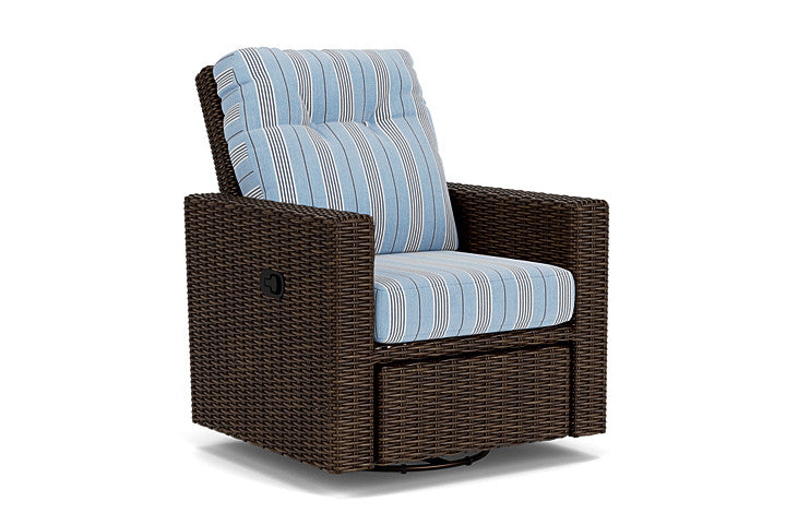 Lloyd Flanders - Mesa Swivel Glider Recliner In Pecan Finish With Hansen Sky Fabric - 298092086064 view 1