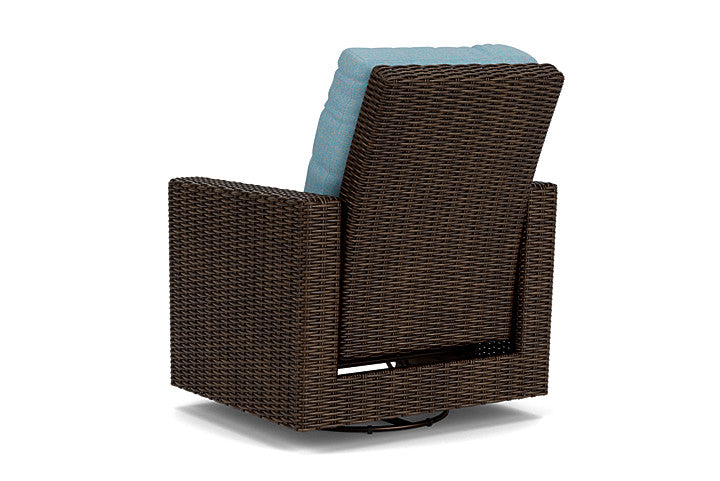 Lloyd Flanders - Mesa Swivel Glider Recliner In Pecan Finish With Leeds Light Blue Fabric - 2980920862058 view 2